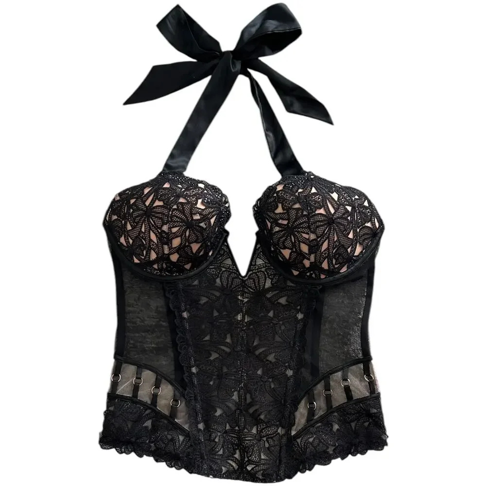 Victorias Secret Floral Zip Bustier Corset - Picture 2 of 7